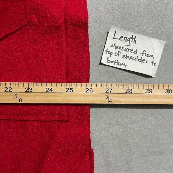 Coldwater Creek Boiled Wool Jacket Plus Sz 2X Cherry Red Preppy Lagenlook Artsy - Picture 9 of 12